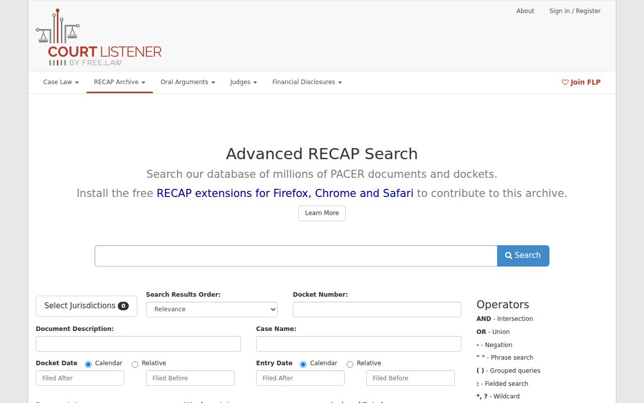 Allen County federal court records search aid in RECAP