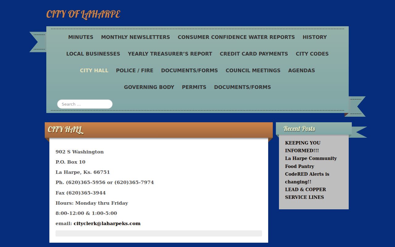 La Harpe court records City Hall contact